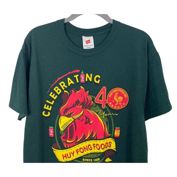 Sriracha Sauce Unisex Graphic T Shirt Green Medium Cotton Polyester Hot Chili - Picture 3 of 7